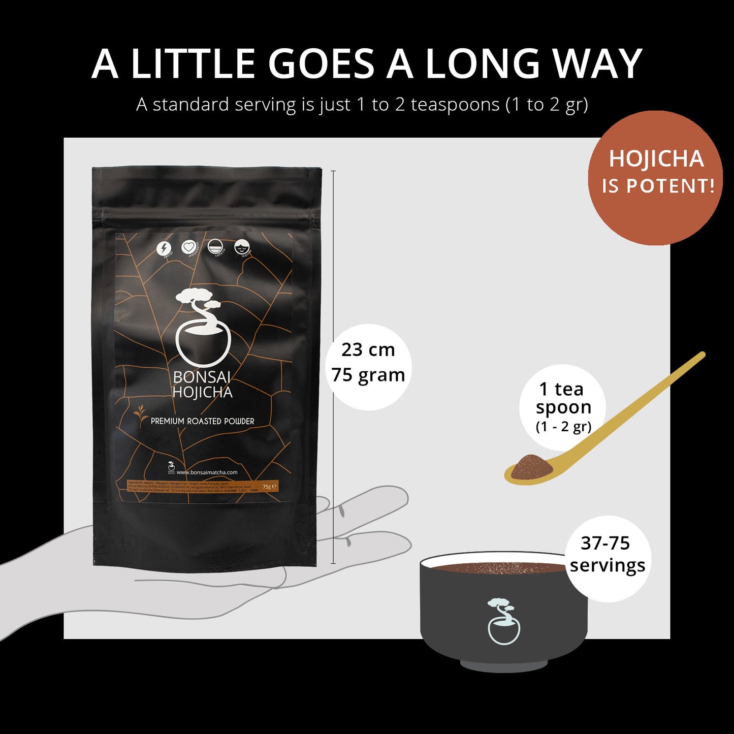Hojicha Roasted Green Tea Powder Origin Yame, 60g
