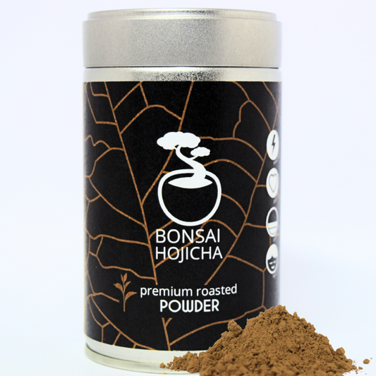 Hochwertiger gerösteter Grüntee | Hojicha-Pulver | Premium-Qualität | 100 % rein | Japanisches Teepulver | Matcha Bonsai | 75 g