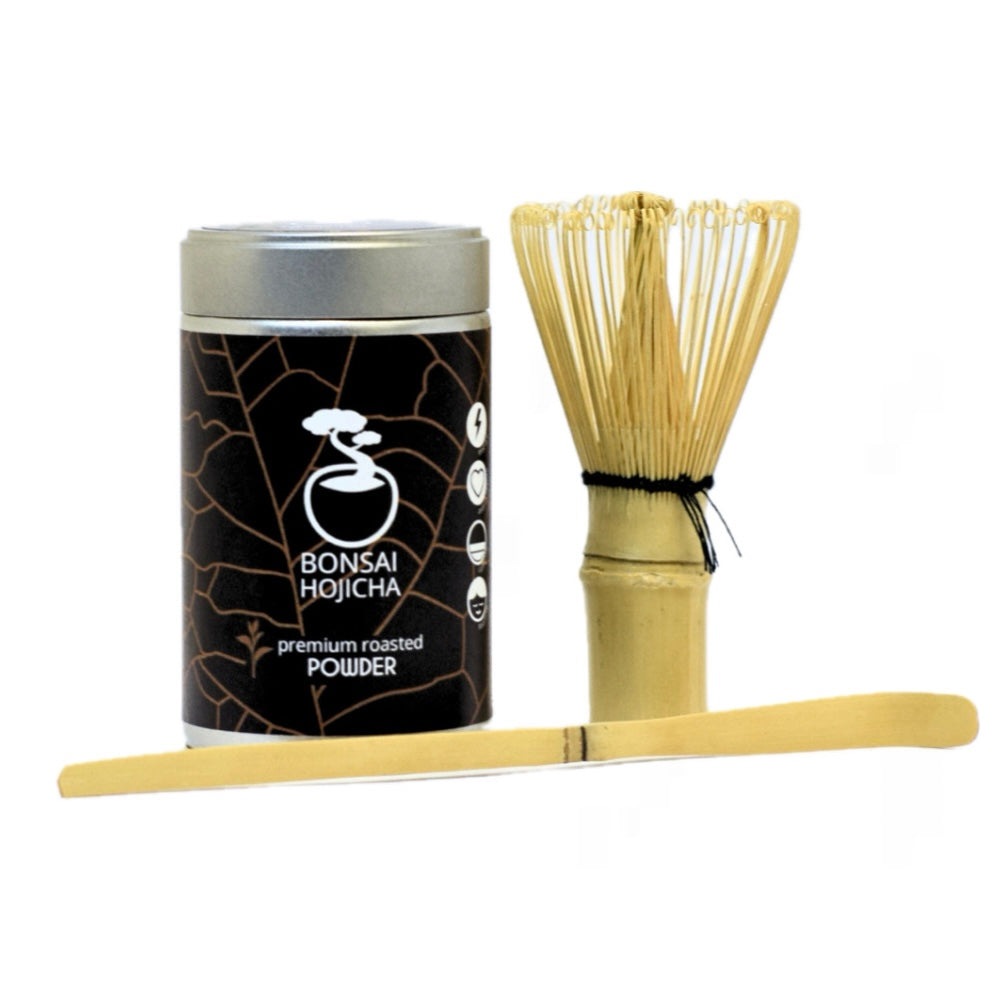bonsai-hojicha-starter-kit-with-hojicha-powder-bamboo-whisk-and-bamboo-scoop
