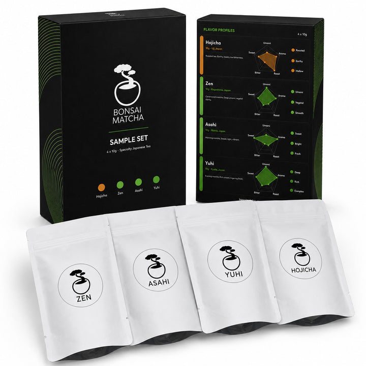 Bonsai Matcha Sample Set — boxes with sample bags